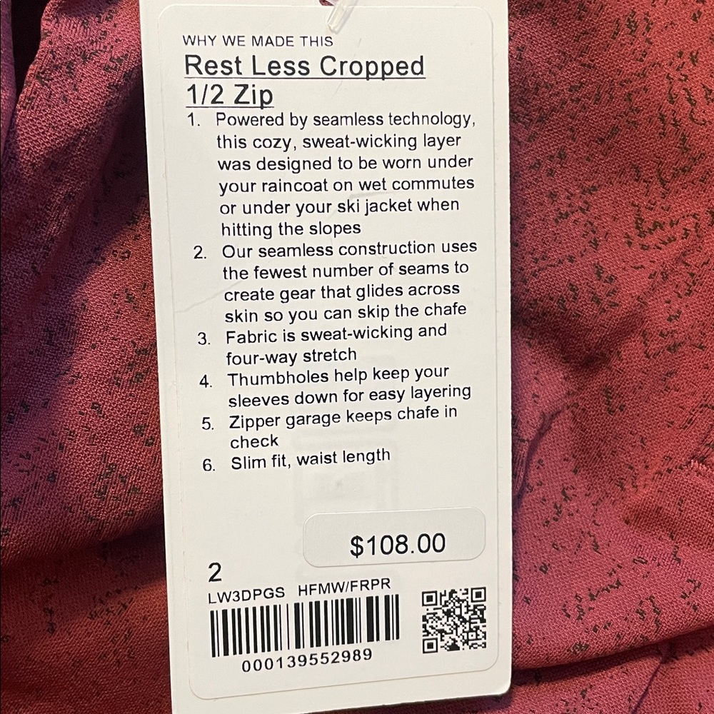Lululemon Rest Less Cropped Half-Zip
Herringbone Fade Mulled Wine / French Press - Picture 8 of 8